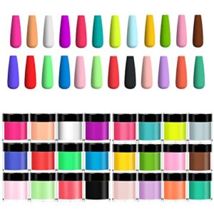 24 Colors Acrylic Powder> Colored Acrylic Nail Powder Sets Art Tips UV Gel Nail Acrylic Powder Decoration DIY 3D Manicure> Acrylic Powder for Nails
