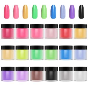 Acrylic Powder>Lfei 18 Colors Acrylic Powder Set for Nail Art 3D DIY Nail Acrylic Powder(18 colors)