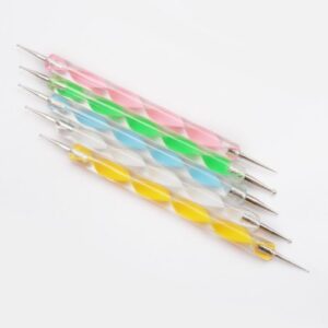 WAWO 5 x Nail Art Tool 2-Way Dotting Painting Marbleizing Pen (Style 1)