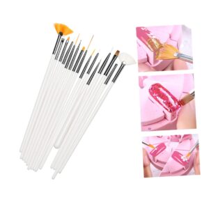 Healeved Manicure Brush Set 15pcs Nail Polish Brush with 5pcs Dotting Pens for Nail Art Painting