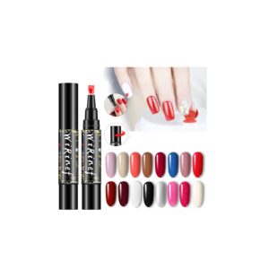 Nail Polish Pencil Primer & Pigment & Seal 3-In-1 One Step Nail Gel Pen>Highly Pigmented>Easy To Apply>Quick-Dry>And Convenient>Designed For Home And Salon Grade Nail Diy