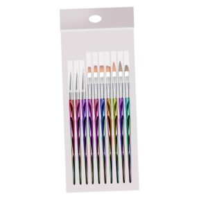 LIFKOME Professional Nail Art Pen Kit 10pcs Brush Pens Electroplating Rod for Nail Art Enthusiasts