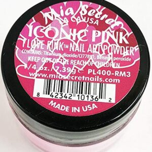 Mia Secret Nail Art Powder I LOVE PINK Collection – .25 oz (Iconic Pink)
