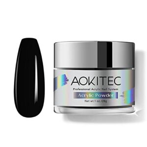 Aokitec Black Acrylic Powder for Nails> Professional Acrylic Nail Powder>Lasting Acrylic Powder for Extension French Nail Art> Acrylic Nail Supplies Sets for Nails Beginners or Salon (1oz)