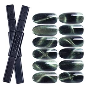 Cat Eye Magnet Strong Pen,Doubl-head Magnet Nail Art Manicure Tool Set (12 in 1 Multifunction)