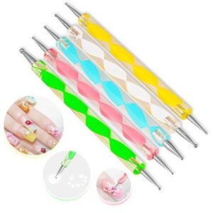 5pcs Multicolor Gem Crystal Rhinestones Picker Pen Nail Art Craft Tool 2 Way Dotting Pen Tool Nail Art Tip Dot Paint Manicure Kit by TheBigThumb