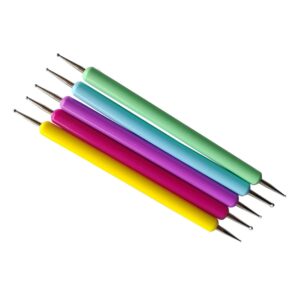 Happyyami 5pcs Nail Art Dotting Tools Set Dot Painting Tools Easy-use Structure for Home Salon