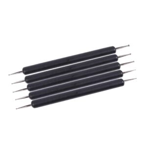 OHPHCALL Professional Nail Art Pen Set 5pcs Double-ended Embossing Stylus for Detail Work
