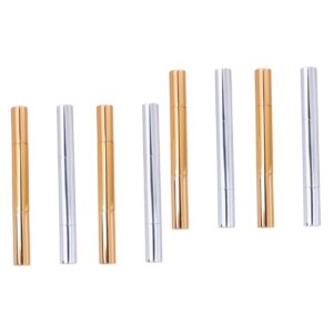 Gogogmee 2sets 3ml Lip Gloss Pen Nail Polish Applicator Empty Nail Oil Pen Brush Tip Golden Silver for Cosmetics Go 2pcs*2