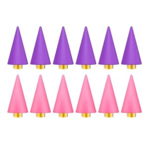 OIFEN 12Pcs Replacement Wax Tips for Rhinestone Picker Tool (Pink+Lilac)