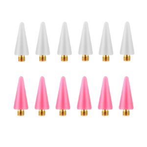 OIFEN 12Pcs Replacement Wax Tips for Rhinestone Picker Tool (White+Pink)
