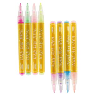 Ipetboom Diy Manicure Tools 8pcs Nail Art Pens Lightweight Nail Graffiti Pens Construction