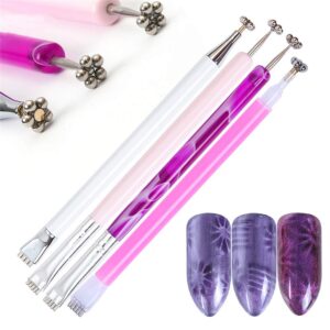 PhantomSky Magnet Stick Magnet Pen Manicure Nail Art Tool>4 PCS Nail Magnet Magnet Plate Wand Board for 3D Magnetic Cat Eye Gel Nail Polish Powder DIY Tool