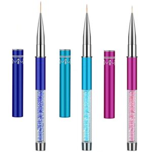 3pcs Sequins Nail Art Brush Drawing Painting Carving Pen Design Manicure Tool 7/9/11mm Acrylic Liner UV Gel Decoration Tools
