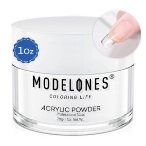 Modelones Acrylic Powder> 1oz/28g Clear Acrylic Powder Professional Acrylic Nail Powder for Nail Extension French Nail Art 3D Flowers> Nail Carving> Beginner-Friendly> and No Nail Lamp Needed