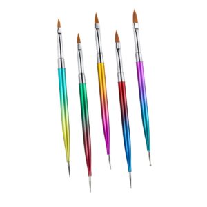 Healeved Manicure Set 5pcs Nail Drawing Pens Nail Art Pen Point Drill Pen Nail Dotting Pen