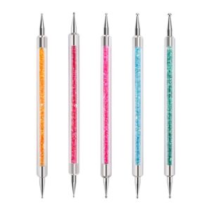 5PCS Nail Dotting Pen, Dual-Ended Rhinestone Picker, Diamond Painting DIY Design Manicure Nail Art Tool