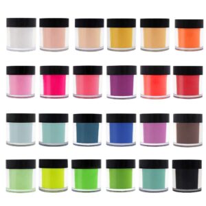 Acrylic Powder> 24 Colors Nail Acrylic Powder Sets Art Tips UV Gel Powder for Nail Art 3D DIY Tips decoration