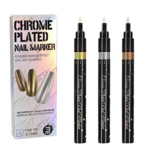Wooauto 3PCS 3D Nail Art Pens Set Nail Point Graffiti Dotting Pen 0.7mm DIY Nail Art Beauty Adorn Nail Polish Pens for DIY Nail Art Beauty Adorn Manicure Tools