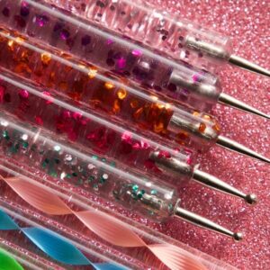 5 pcs Glittery Dotting Pen Set for Nail Art>Boho Decor Art Nail Art