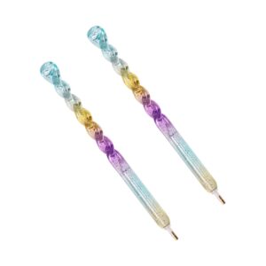 Beatifufu Professional Tools 2pcs Rhinestone Pens Durable Plastic for Home Office