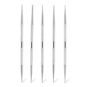 5pcs 2 Way Dotting Pen Tool – Double Head Nail Art Stainless Steel Painting Pen for DIY Decoration