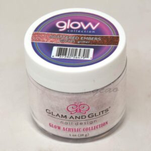 Glam and Glits ACRYLIC Glow in the Dark Dip Powder – Scattered Embers 2045