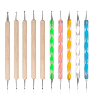 krofaue Dotting Pen Tools Set for Nail Art, Embossing Stylus for Painting Rocks Nail Art Tip Dot Paint kit