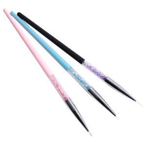 Healeved 3pcs Nail Art Pen Set Rhinestone for Painting Nails Diy Manicure Tool Ultra Thin Tip Brush for Details
