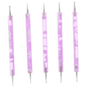 IWOWHERO Nail Art Palette Dotting Tool Set 5pcs Manicure Kit Precision Dotting Pens for Nail Decorating