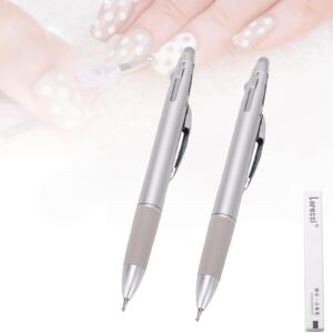 5 in 1 Nail Art Dotting Pen，Manicure Art Tools in Ballpoint Design with Size Marking and Pressing Head，Professional Nail Art Tool for Beauty Salons and DIY Enthusiasts (2PCS)