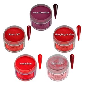 Tones Coverland Acrylic Nail Powder “Rouge Rendezvous” Collection for Nail Design> Sculpting> and Masking Nail Bed Imperfections – Professional Acrylic Nail Supplies – (5 X 1.5 OZ)