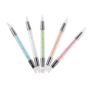 FOYTOKI Essential Nail Art Tools 5pcs Drill Pen Set Dotting Pen Rhinestones Picker for