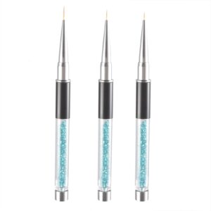 Nail Art Brushes, 3pcs Nail Art Pad Brush UV Gel Painting Nail Brush Metal Acrylic Handle Fine Manicure Nail Tool