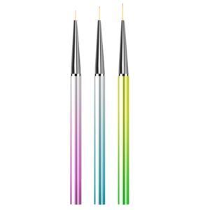 3pcs Nail Art Drawing Pen Practical Nail Pen Art Crafts French Line Nail Gel for Nails Nail Builder Gel Nail Liner Brush Nail Art Pens Paint Pen Aluminum Alloy Manicure