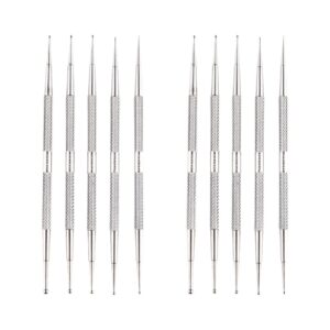 Beaupretty 2sets Nail Art Pen Set Manicure Salon Tools Dual-head Point Drill Pens Diamond Art Tools Nail Gems 5pcs*2