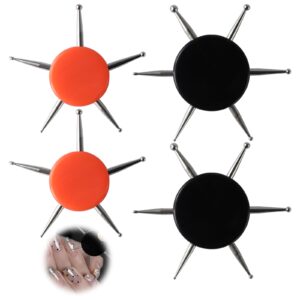 4 Pcs Nail Dotting Tool,6 in 1 Nail Dotting Pen, Professional Manicure Dot Disc Suitable for Nail Art Design, Painting, Embossing, Tracing (Black)