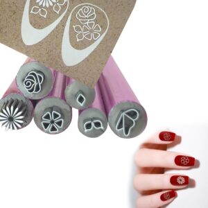 6PCS Nail Art Stamp Pen Set – Easy to Use DIY Tool With 6 Different Patterns for Girls and Women
