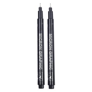 npkgvia 2pc 5ml Black Nail Pen Nail Enhancement Tools 3D Paint Pen Nail Tracing Point Flower Pen Nail Brush DIY Nail Polish Pen Nail Gel Brush (B>One Size)