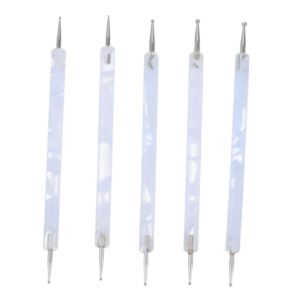 NIYANGLE Candy Nail Art Dotting Pen Set 5pcs Double Head Nail Art Design Kit for Boys and