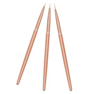 Outanaya 3pcs Nail Art Liner Pen Set Metal Nail Art Tools Striping Drawing Pens Compact Easy to Carry for Her