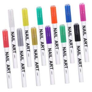 LIFKOME 12Pcs Nail Art Drawing Pens Nail Art Tools for Manicure Precision Nail Line Drawing Pens for Home and Salon Use Comfortable Grip for Easy Application