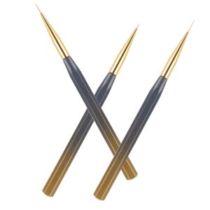 Mipcase Diy Nail Art Kit 3pcs Liner Brush Pens Nail Art Tools for Women Comfortable Grip Elegant Design