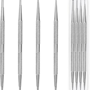 4 Pcs Silver Professional Ball End Nail Art Tools Nail Art Brushes Nail Design Tools Stailess Steel Dotting Pen Tool Nail Art Kit Rhinestone Picker Tool Pottery Tools Polymer Clay Tools and Polish