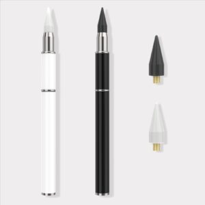 OIFEN Rhinestone Picker Tool ,2 Pcs Dual-Ended Wax Pencil for Rhinestones with 2 Extra Wax Tips for Nail Art Decoration,White+Black