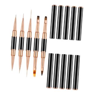 MUSISALY 5pcs Nail Art Pen Set Manicure Kit Portable Nail Art Painting Tool Supply Perfect Present for Diy Lovers