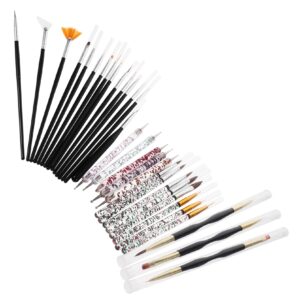 Healeved -one Nail Art Brush Set 31 Pieces Professional Nail Tech Tools Perfect for Home Diy Manicure
