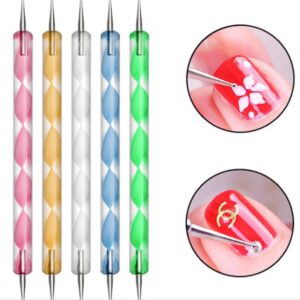 Professional Nail Art Tool Dual-ended Dotting Pen Rhinestone Studs Picker Wax Pencil Crystal Beads Handle