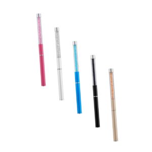 Healeved 5pcs Nail Art Pen Set Acrylic Nail Carving Pen Crystal Art Supply Manicure Random Colors