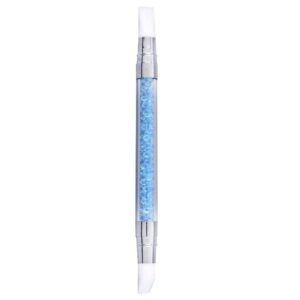 Generic Nail Art Gel Carving Pen Acrylic Nail Dotting Pen,Silicone Nail Art Pen Dual Tipped Nail Dotting Pen>Manicure DIY Brush Dotting Tools(blue)